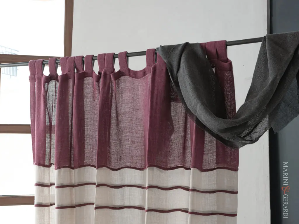 Castro tenda in lino con matovana violacciocca bianco naturale Castro tenda in lino con matovana violacciocca bianco naturale