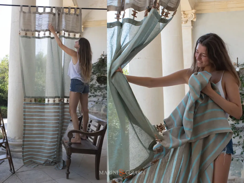 Melpignano Tenda In Lino Per Interni Casa Shabby Melpignano Tenda In Lino Per Interni Casa Shabby