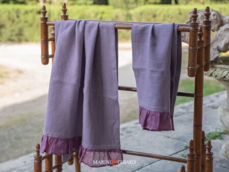 Teli Asciugamani Bagno Eleganti Moderni Di Lino Colore Glicine X16