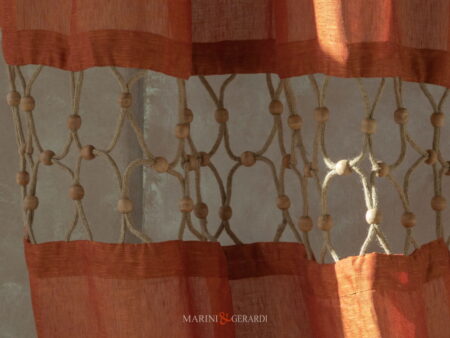 Tende Interni Eleganti Soggiorno In Lino Passamaneria In Legno