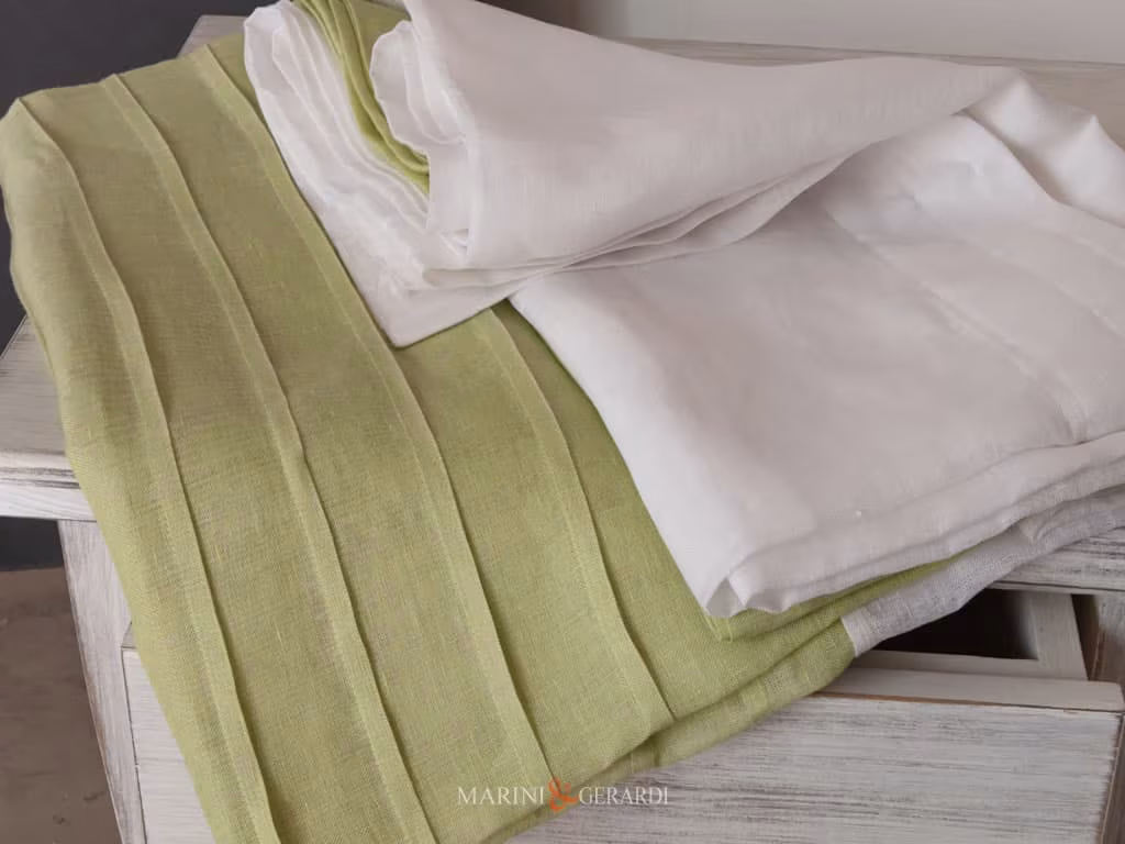 Tende Da Soggiorno Moderne Tesuuti In Lino Bianco Naturale Balsa Verde Lime Tende Da Soggiorno Moderne Tesuuti In Lino Bianco Naturale Balsa Verde Lime