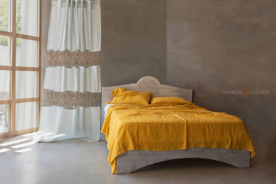 Tende interni in lino a doppia frangia shabby chic Tende interni in lino a doppia frangia shabby chic