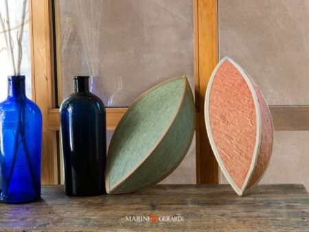 Applique Da Parete Design Foglia Tessuto Lino Stropicciato