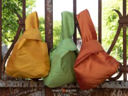 Borsa Pochette Gialla Verde Arancio In Shantung Seta Estate Inverno