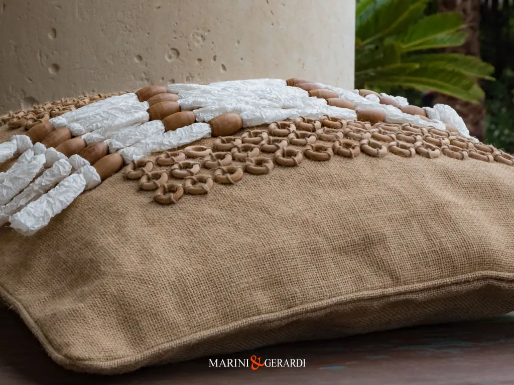 Cuscini Arredo Preziosi Juta Legno Organza Cuscini Arredo Preziosi Juta Legno Organza