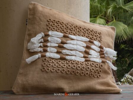 Cuscini Decorativi Juta Organza Stropicciata Preziosi Bianco