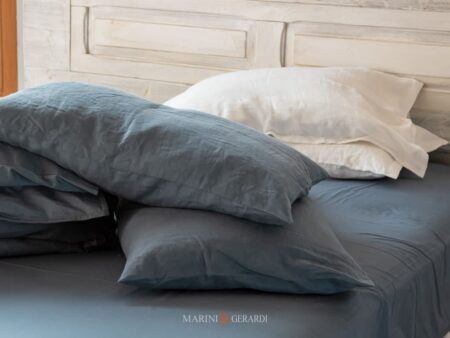 Federe Per Cuscini Letto Lady Byron Tessuto Lino Prelavato