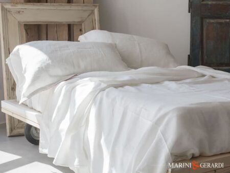 BASIC - Lenzuola Sopra in Puro Lino 100% Acaya Bianco