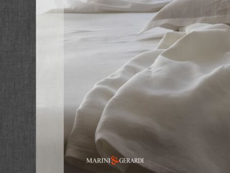 Lenzuola Letto Lino Lavato Piano Con Angoli Bianco Naturale Grigio Selce