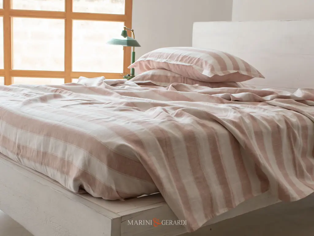 Lenzuola Letto Una Piazza E Mezza O Matrimoniale In Lino Righe Vino Rose Lenzuola Letto Una Piazza E Mezza O Matrimoniale In Lino Righe Vino Rose