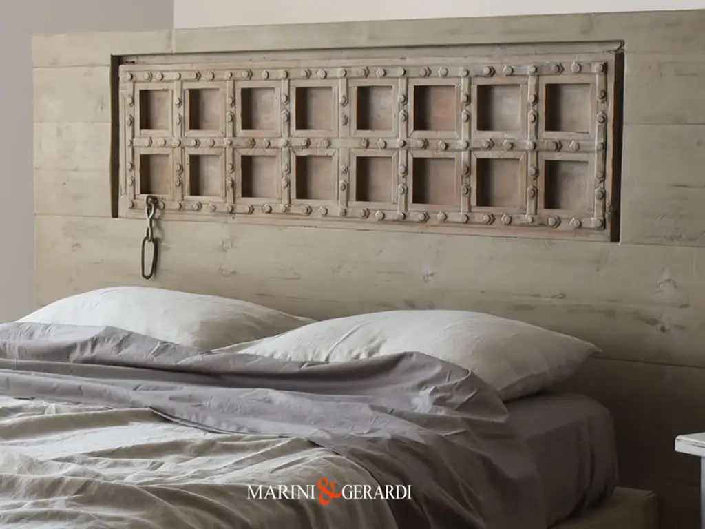 Letto In Legno Masello Artigianale Con Porta Antica Design Unico Letto In Legno Masello Artigianale Con Porta Antica Design Unico