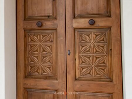 Pannelli Porta In Legno Di Teak Naturale Bugnata Designer Originale