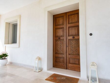 Porta Esterno Pannelli Scolpiti In Legno di Teak Bugnata a Punta Di Diamante