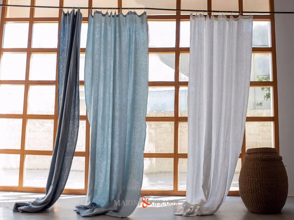 Rivabella Tende Oscuranti In Lino Arredo Shabby Chic RIVABELLA - Tenda Shabby Chic in Puro Lino