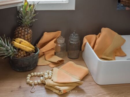 Set Asciugamani Da Bagno Lino Pannocchia Zucca X17