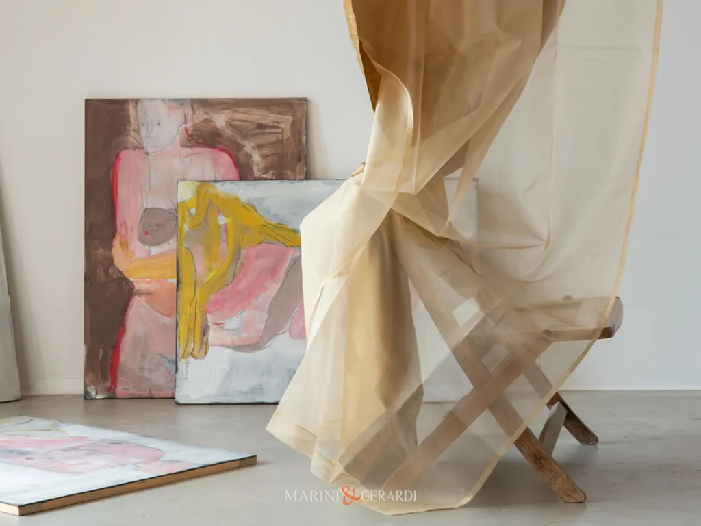 Tenda In Seta Shantung Organza Doppio Pannello Trasparenze Delicate Tenda In Seta Shantung Organza Doppio Pannello Trasparenze Delicate