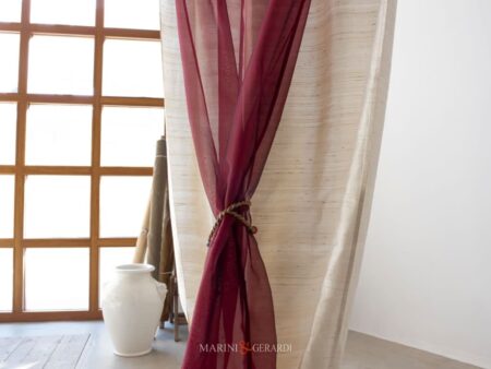 Tende Camera Da Letto Moderne Organzain Seta Bordeaux In Seta