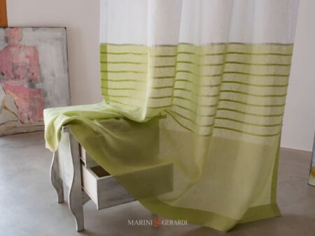 Tende Eleganti Moderne In Lino Balsa Inferiore Colore Verde Mela