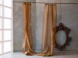 SELENE - Tenda Seta in Organza e inserti in Juta