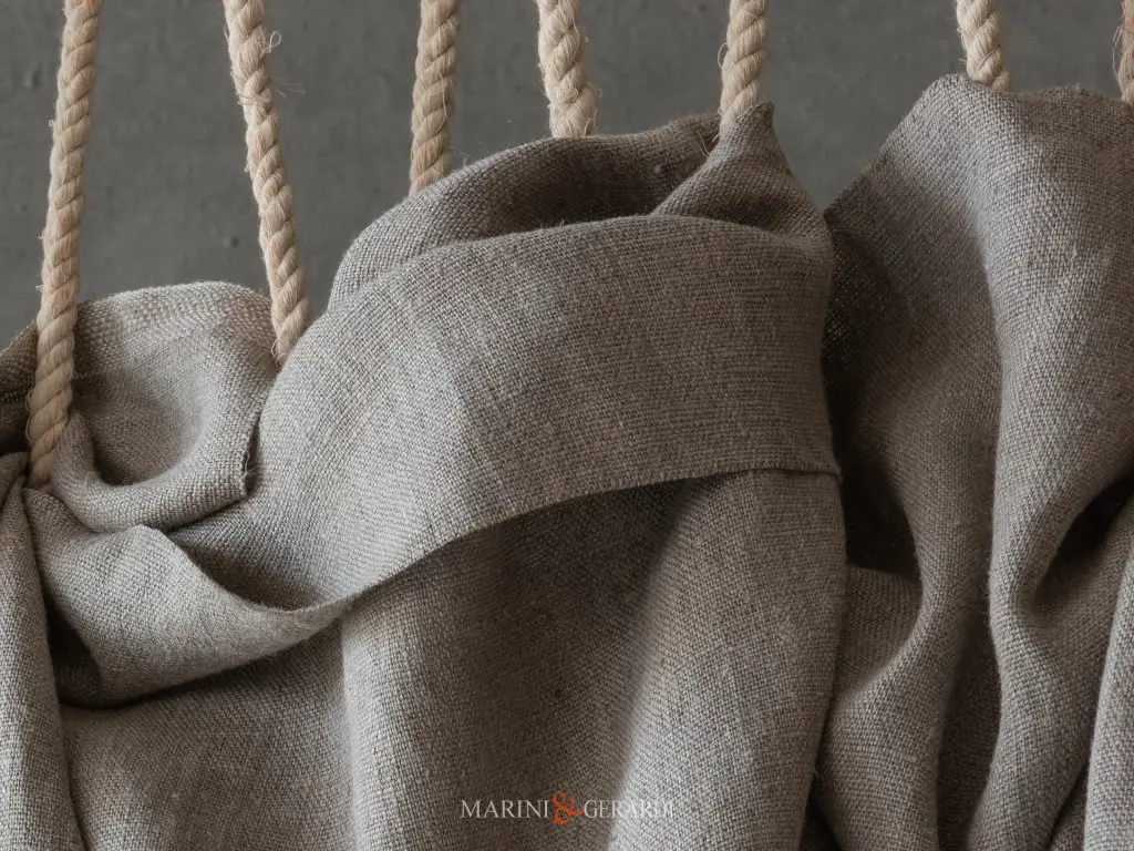 Tessuto lino rustico colore naturale per tende tovaglie - Marini&Gerardi Tessuto lino rustico colore naturale per tende tovaglie
