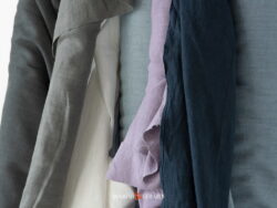 Tessuto Lino Grezzo Antracite Cenere Bianco Glicine Denim Avio