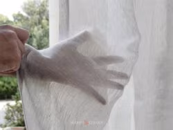 Tessuto Per Tende A Righe Verticali Puro Lino Made In Italy