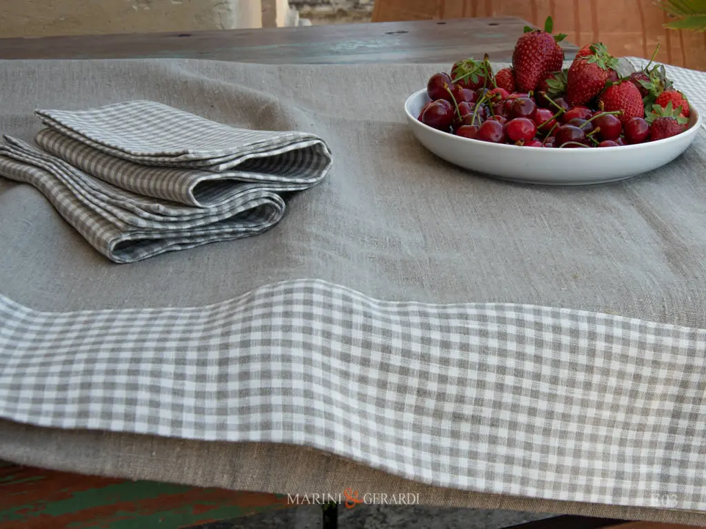 Tovaglie Shabby Chic Bordo Tessuto A Quadri In Lino Tovaglie Shabby Chic Bordo Tessuto A Quadri In Lino