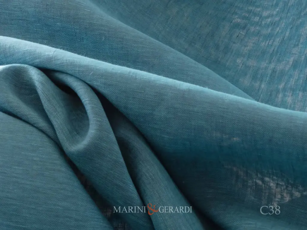 Tessuti On Line Di Lino Per Tende Moderne Blu Smeraldo C38