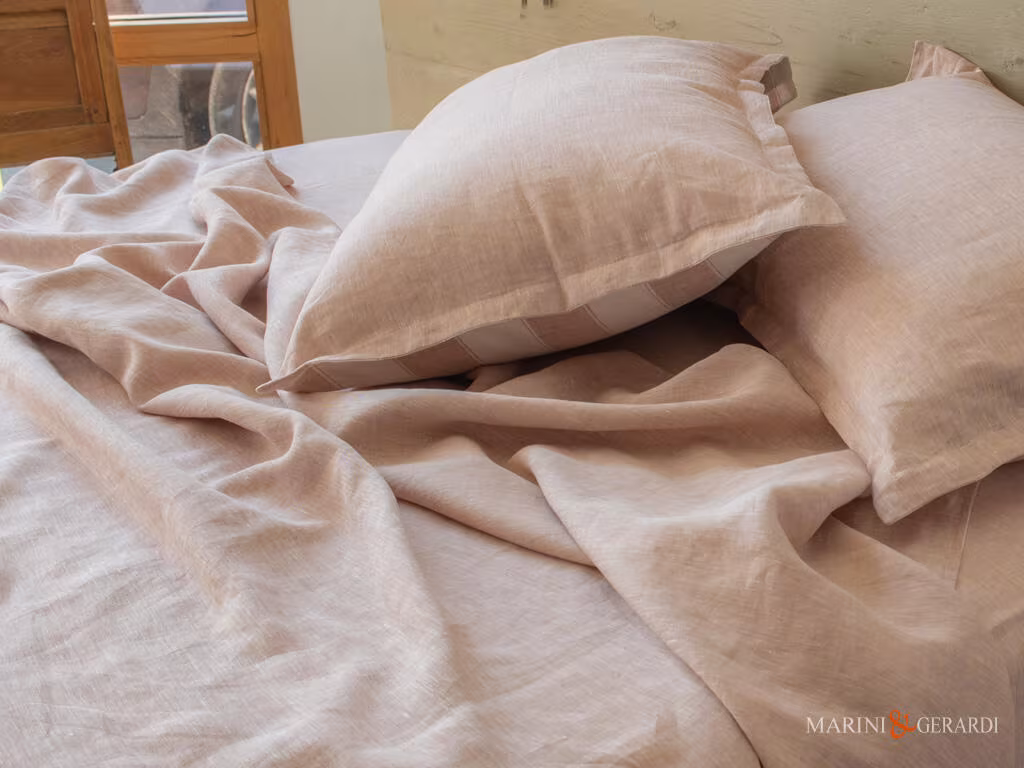 Tessuto in lino rose cuscini letto le dune Tessuto in lino rose cuscini letto le dune