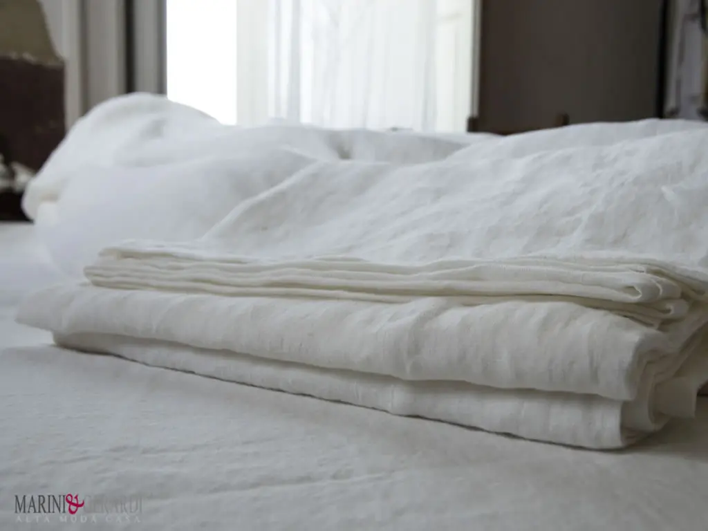 Tessuto Lino Stropicciato Bianco Ottico Lenzuola Letto Tessuto Lino Stropicciato Bianco Ottico Lenzuola Letto