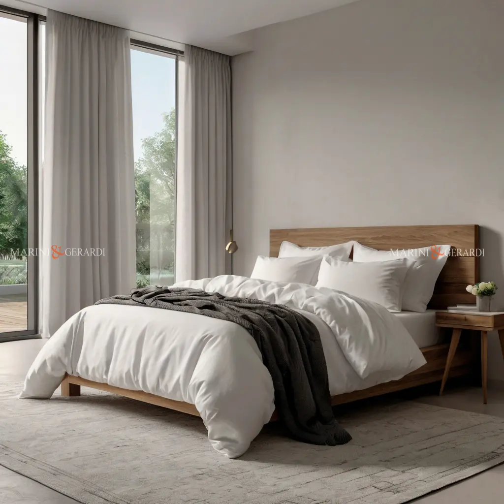 Copripiumino in puro lino bianco leggermente stropicciato Copripiumino in puro lino bianco leggermente stropicciato