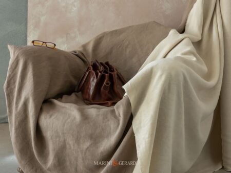 LINO CUOIO - Tessuto Puro Lino a Metraggio - Tessuti per Tappezzeria Divani