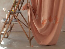 Tende A Pannello Design Moderno Foglie Autunno Salmone
