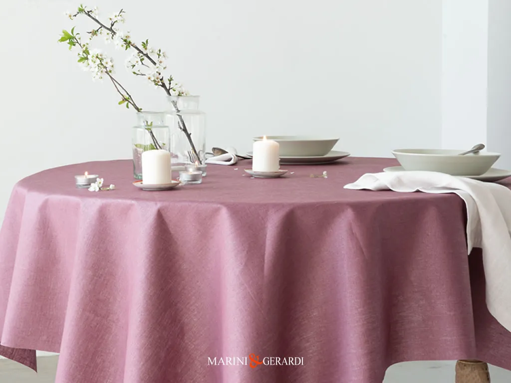 Tovaglia Antimacchia Lino Idrorepellente Colore Glicine Tovaglia Antimacchia Lino Idrorepellente Colore Glicine