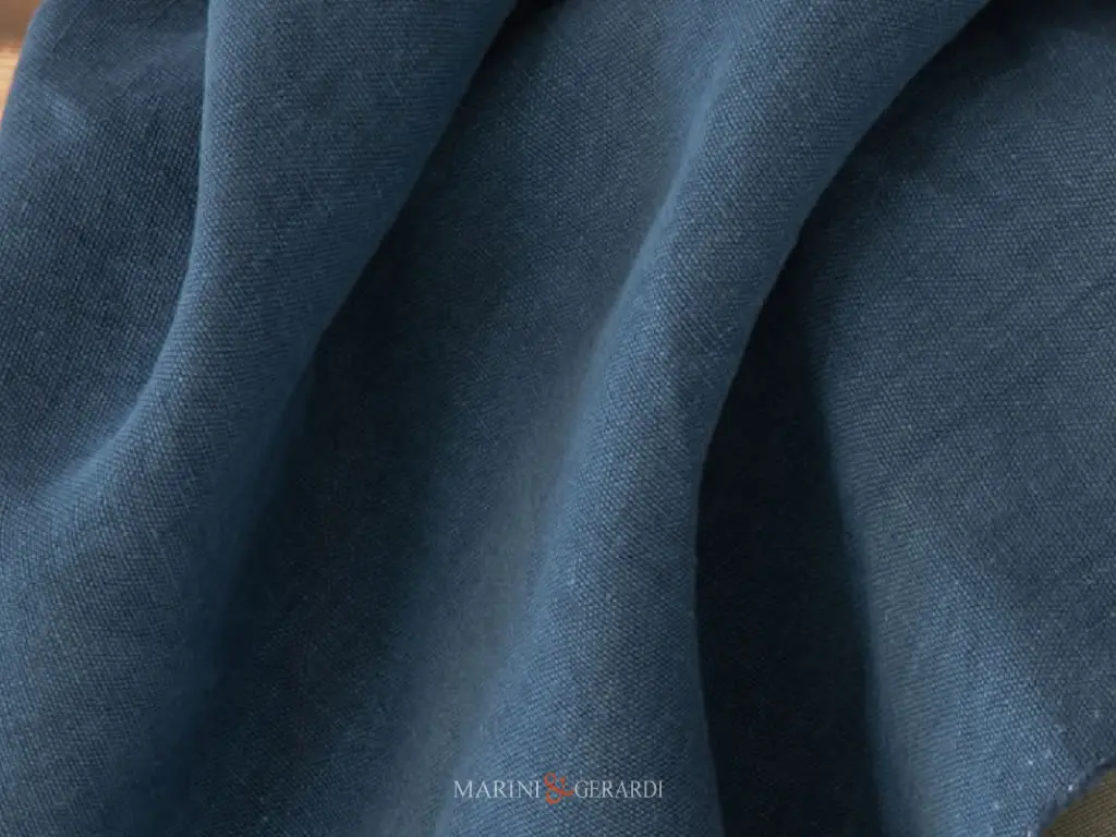 Blu Jeans 116 Tessuto Lino Froisse Stone Washed Per Divani Blu Jeans 116 Tessuto Lino Froisse Stone Washed Per Divani