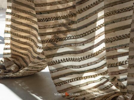 Tessuto Shantung Seta A Righe Trasparenza Per Tende Moderne