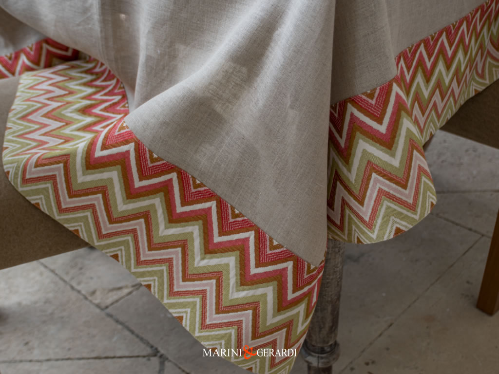 Tovaglie Da Tavola Di Lino Colore Rosso Zig Zag Tovaglie Da Tavola Di Lino Colore Rosso Zig Zag