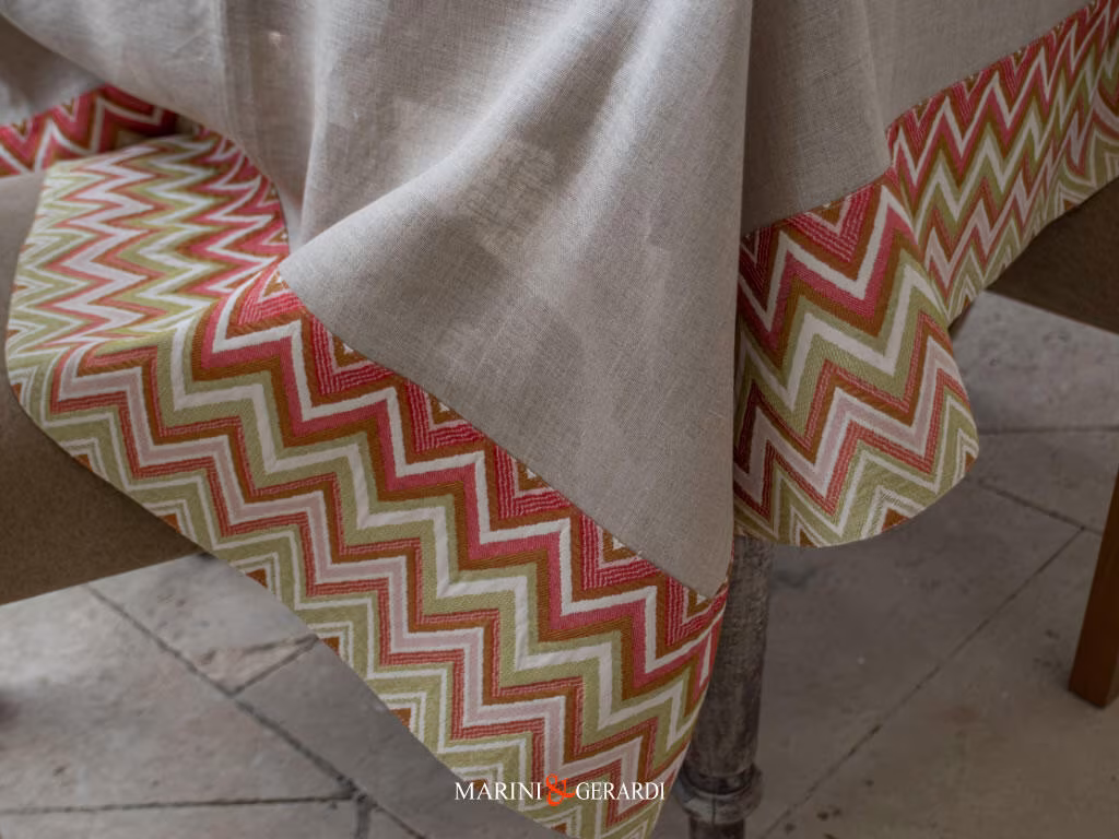 Tovaglie Da Tavola Di Lino Colore Rosso Zig Zag Tovaglie Da Tavola Di Lino Colore Rosso Zig Zag