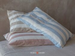 Federe Cuscini Letto In Lino Rigato Master Of Linen