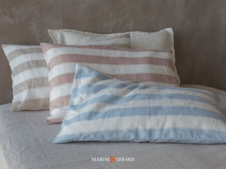 Federe Cuscini Per Biancheria Da Letto In Lino Rigato