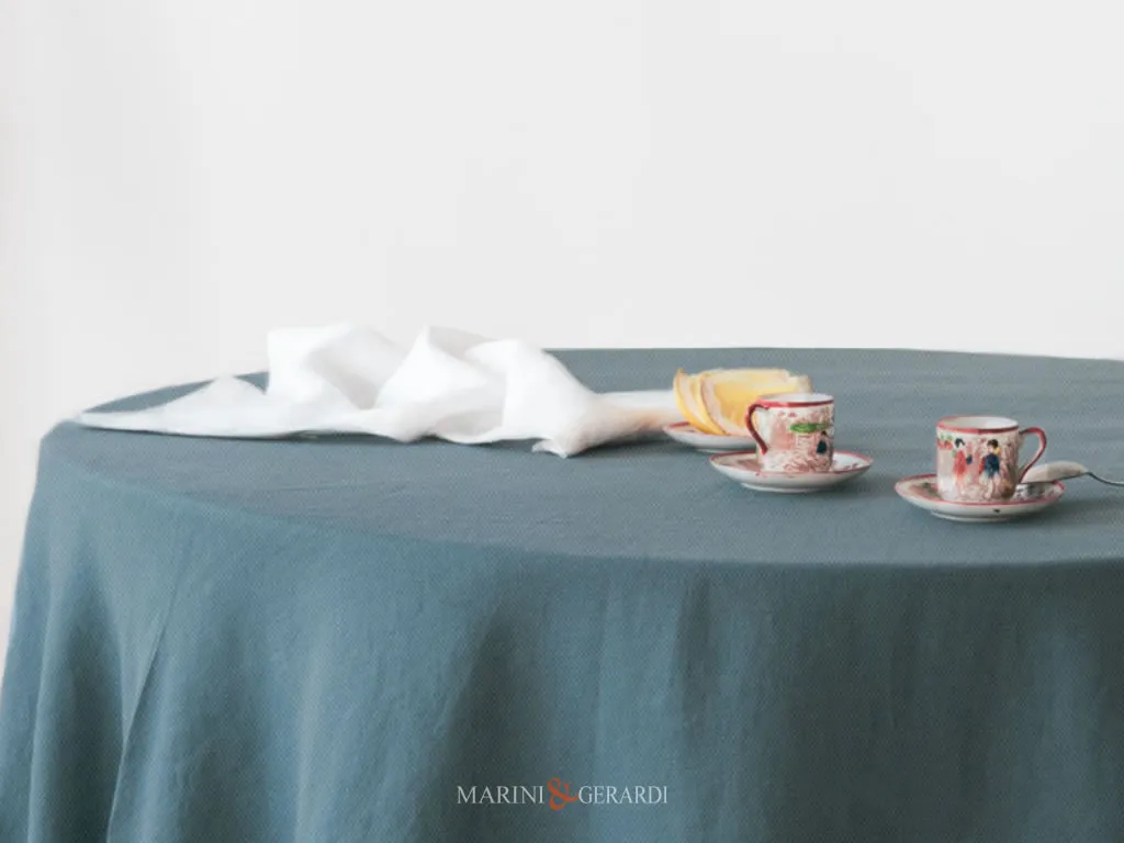 Tovaglie Rotonde Grandi Rettangolari Di Lino Con Tovaglioli Verde Tovaglie Rotonde Grandi Rettangolari Di Lino Con Tovaglioli Verde