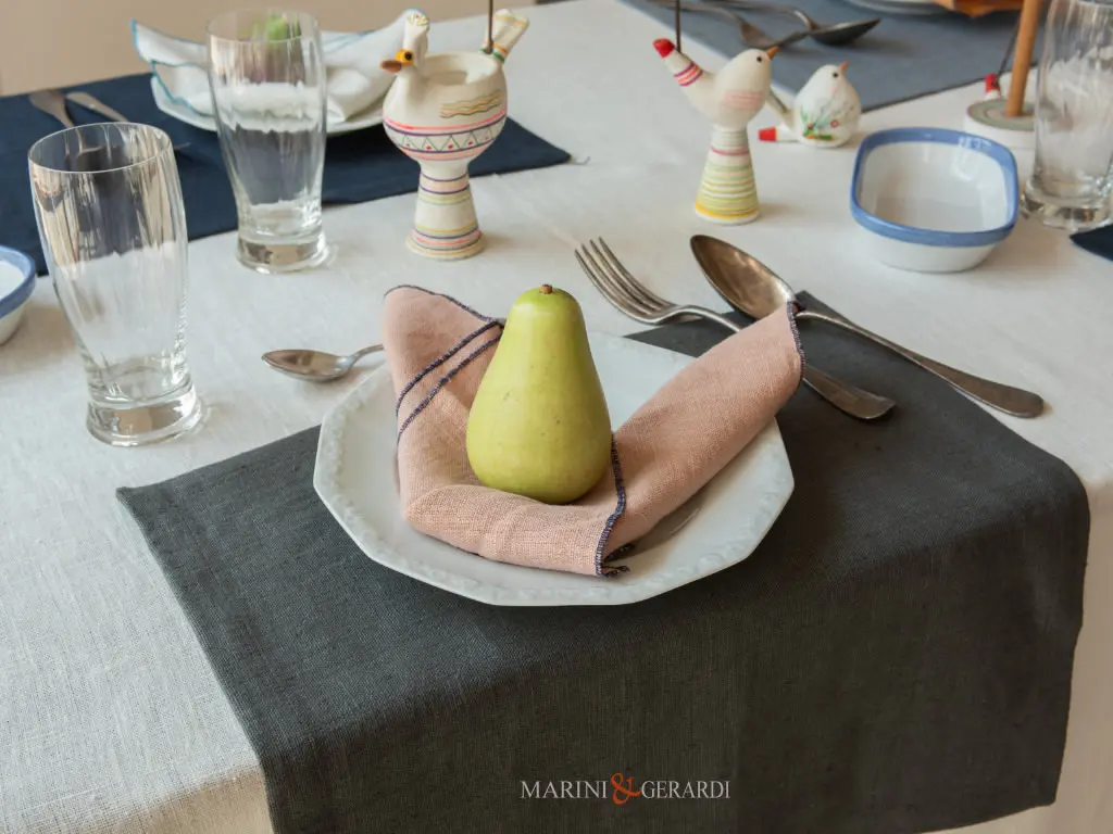 Tovaglioli grigio cenere tovagliette colazione in lino colorate - Marini&Gerardi Tovaglioli grigio cenere tovagliette colazione in lino colorate