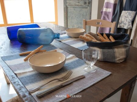 Tovagliette Americane Shabby Jaquard Righe In Lino