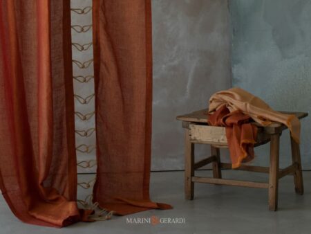 Idrusa Tende Esclusive Di Lino Alla Moda Su Misura Arancio