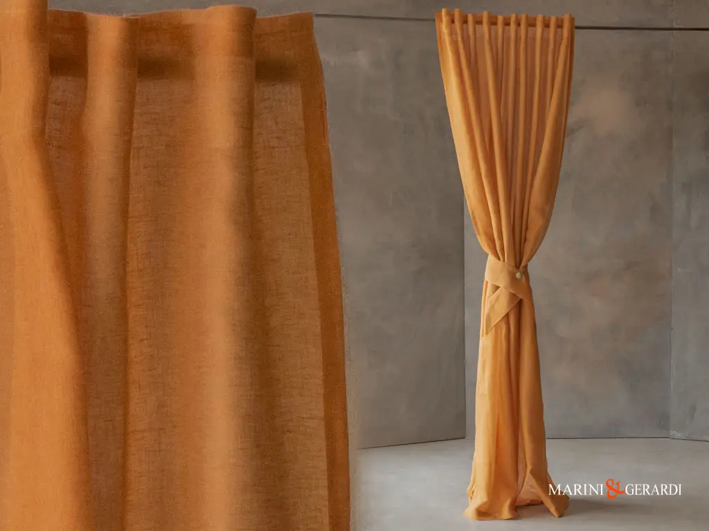 tenda soggiorno in lino arancio moderna elegante tenda soggiorno in lino arancio moderna elegante