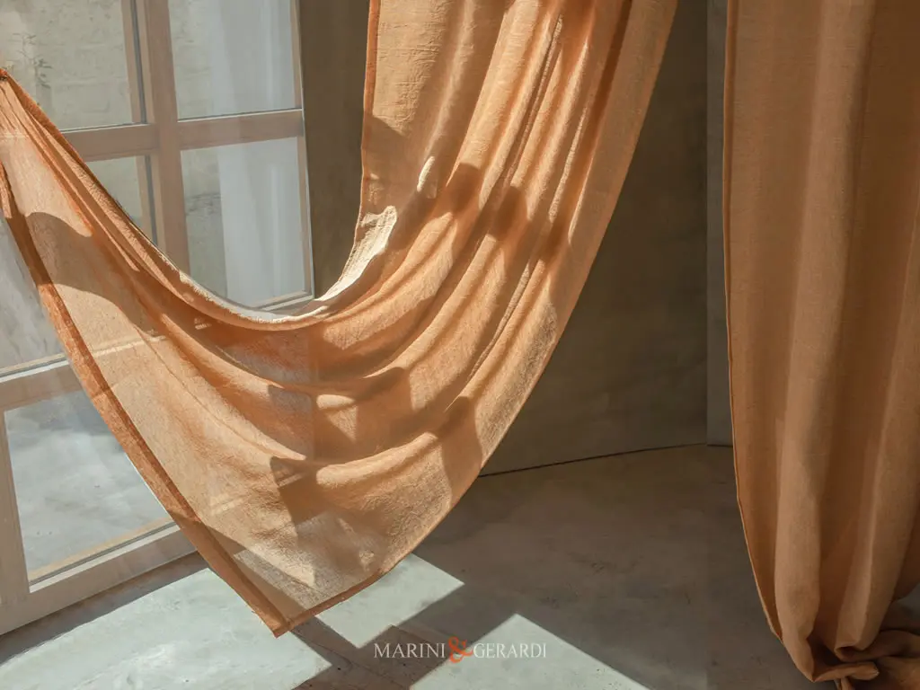 tenda soggiorno lino stropicciato madarino villa castelli tenda soggiorno lino stropicciato madarino villa castelli