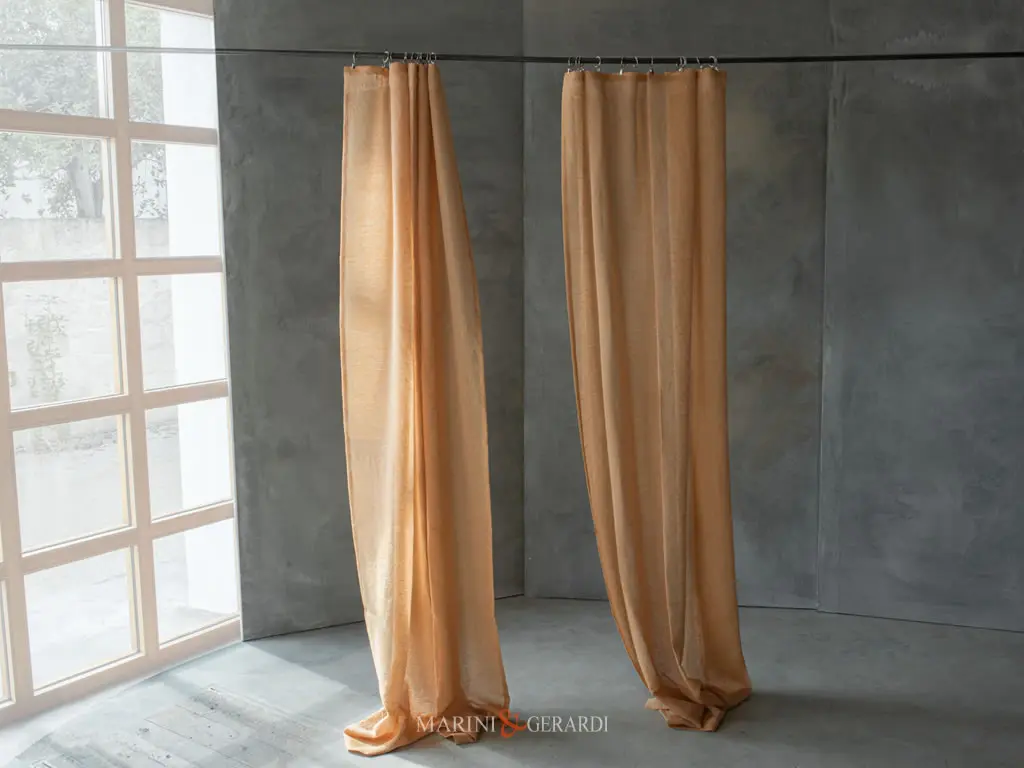 tenda soggiorno tessuto stropicciato in lino madarino villa castelli tenda soggiorno tessuto stropicciato in lino madarino villa castelli