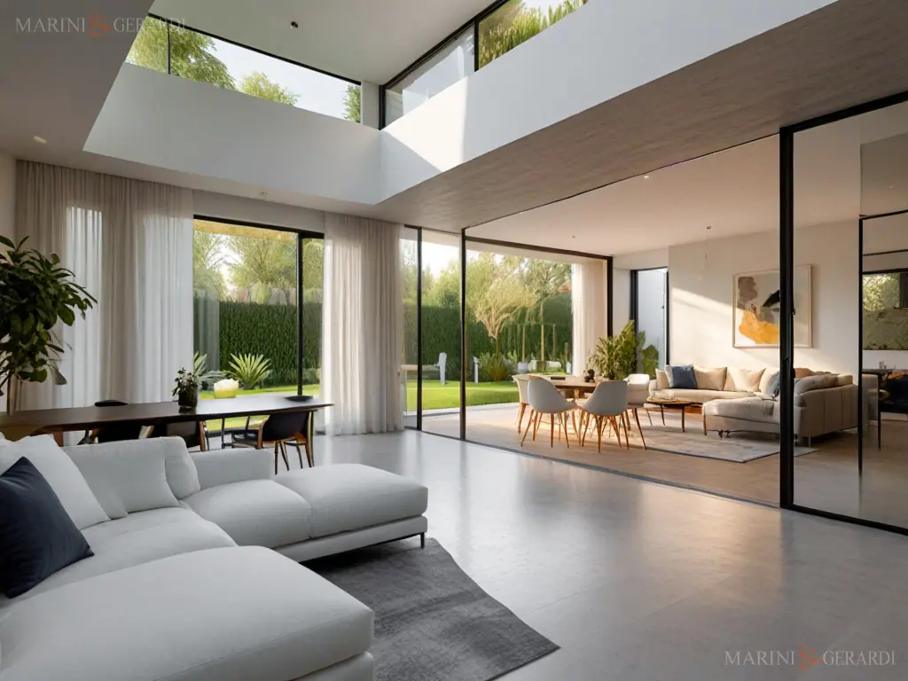 Tende moderne eleganti soggiorno moderno loft total white Tende moderne eleganti soggiorno moderno loft total white