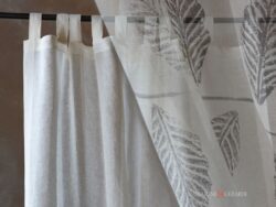NOA (MINI) - Tenda Moderna in Lino con Foglie - Tendine di Lino a vetro moderne