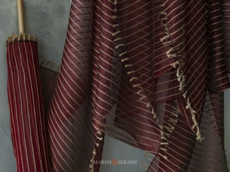 Tenda Organza In Seta Rosso Ciliegio Solaria